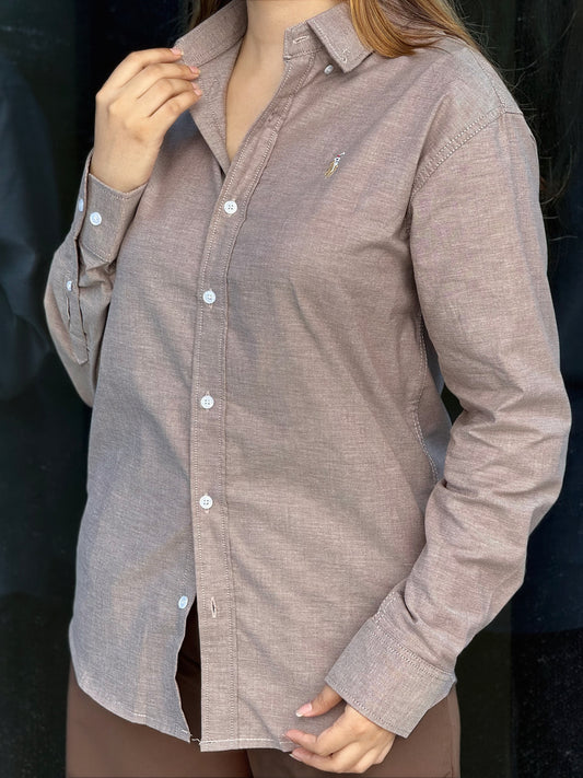 Oxford full sleeve shirt - Sand Beige