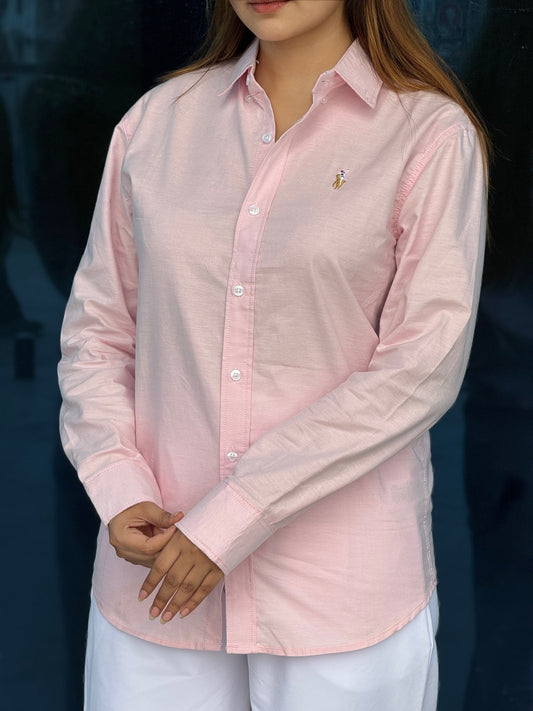 Oxford full sleeve shirt - Baby Pink