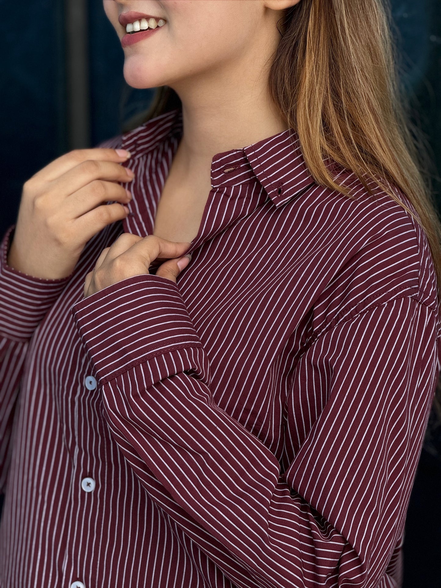 Old Money full sleeve shirt - Oxblood Maroon
